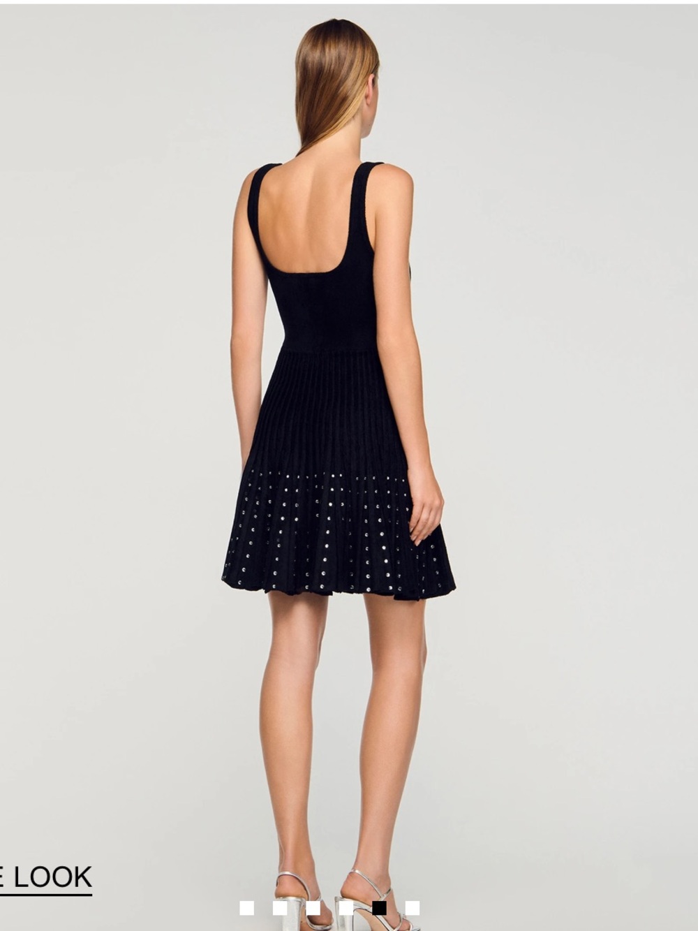 SANDRO Short Rhinestone Dress - Black - Picture 4 of 6
